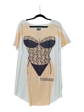 Lingerie Graphic Print Cover Up T-Shirt XL Novelty Loungewear Fun Beach Cover Up